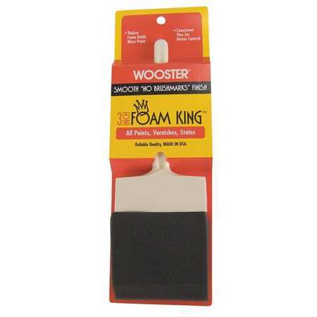 WOOSTER 3" Foam Paint Brush, Polyurethane Foam Bristle, Plastic Handle 3103-3