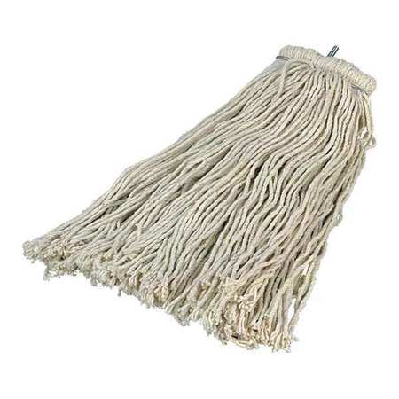 CARLISLE FOODSERVICE 18 in Flat Mop, Screw On Connection, Cut-End, Natural, PK12 369024C00