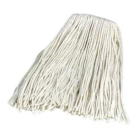 CARLISLE FOODSERVICE 18 in L Flat Mop Head, Quick Change Connection, Cut-End, White, Rayon, PK12 369074B00