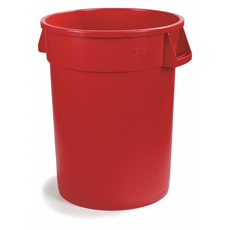 Carlisle Foodservice 55 gal. Round Trash Can, Red, HDPE 34105505