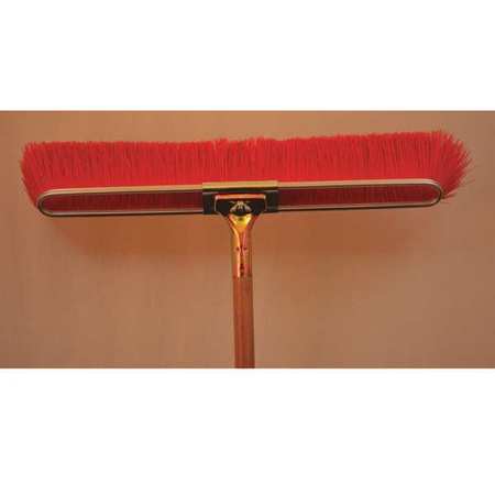 BRUSKE PRODUCTS 23" Red floor brush, 60" bolt-on hardwood hanlde, semi-smooth surfaces 2114-CW