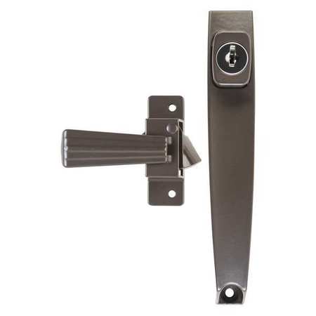 WRIGHT PRODUCTS Keyed Push Button Latch, Florida Brown VK333X3FB