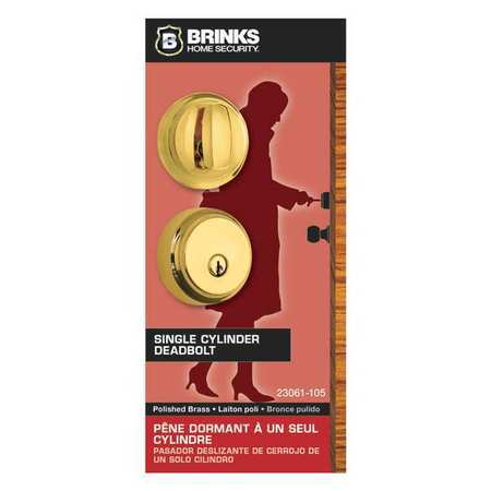 BRINKS HOME SECURITY Almarrion, Polished Brass, Deadbolt 23061-105