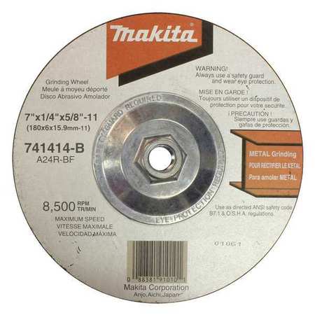 Makita Grinding Wheel, 7" x 5/8"-11 x 1/4", PK10 741414-B-10