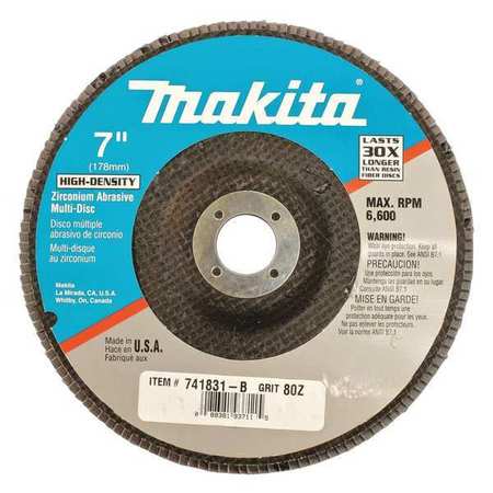 MAKITA Multi Disc, 80 Grit, For GA7001L, 7", PK10 741831-B-10