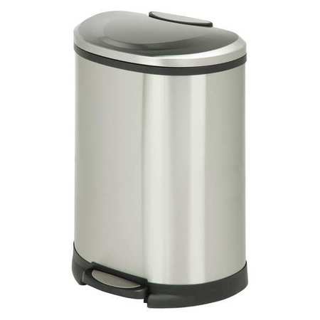 Honey-Can-Do 50L Half Moon Step Trash Can, 410 Stainless Steel TRS-05306