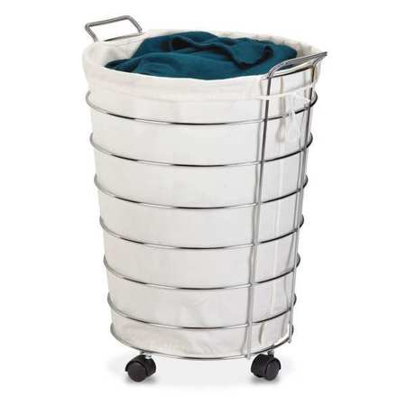 Honey-Can-Do Chrome Wire Rolling Hamper HMP-02108