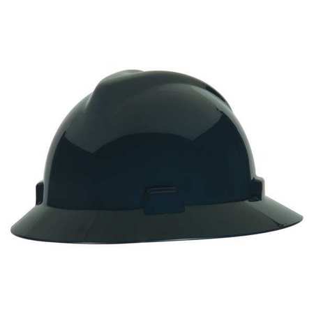 MSA SAFETY Full Brim Hard Hat, Type 1, Class E, Ratchet (4-Point), Black C217374