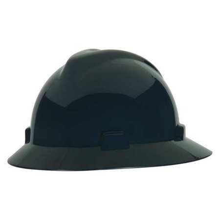 Msa Safety Full Brim Hard Hat, Type 1, Class E, Ratchet (4-Point), Black C217374