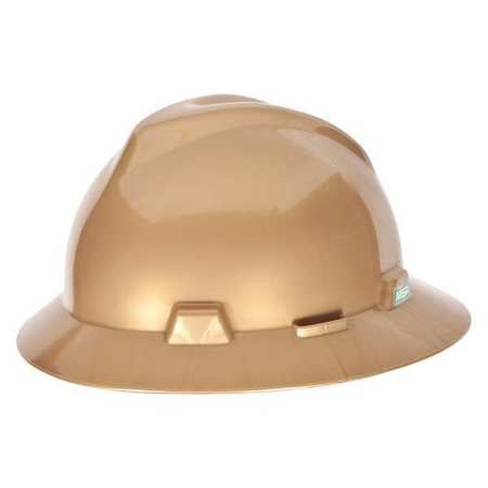 MSA SAFETY Full Brim Hard Hat, Brown 814053