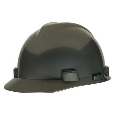 Msa Safety Front Brim Hard Hat, Type 2, Class E, Ratchet (4-Point), Black C217140