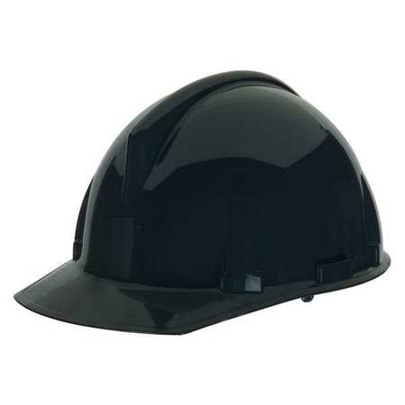 Msa Safety Front Brim Hard Hat, Ratchet (4-Point), Black 475386