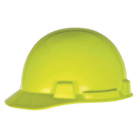 MSA SAFETY Front Brim Hard Hat, Type 1, Class E, Ratchet (4-Point), Hi-Vis Yellow/Green 10096142