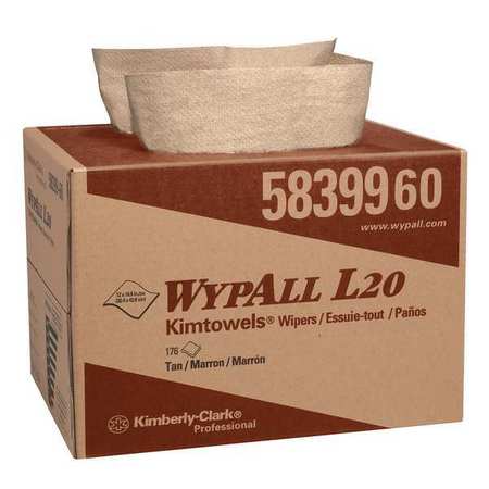 Wypall Wipers Natural - Brag Box, Tan, Box, 2-Ply Paper, 12-1/2" x 16-4/5" 58399