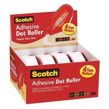 Scotch 6055bns 18 84 Double Sided Adhesive Roller White Pk4 Zoro Com