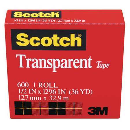 SCOTCH Transparent Tape, 1/2 x 1296 in. 600121296