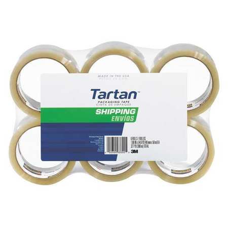 TARTAN Packaging Tape, Clear, 2 in. Wx55 ydL, PK6 37106PK