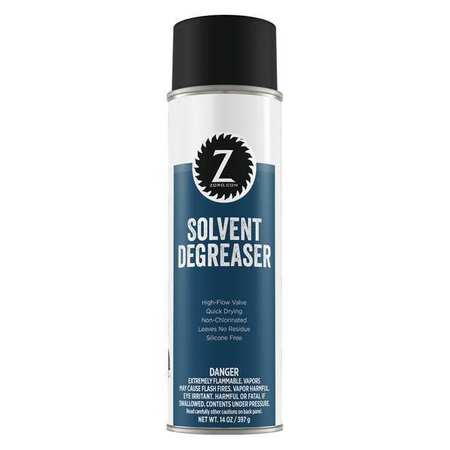 Zoro Solvent Degreaser, Non-Chlorinated, 20 oz. Aerosol, Clear, Colorless G1385994
