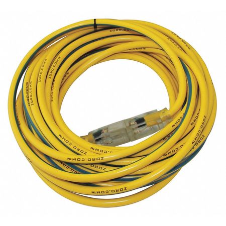 Zoro 25 ft. 12/3 SJTW Lighted Extension Cord YL/BL G1385983