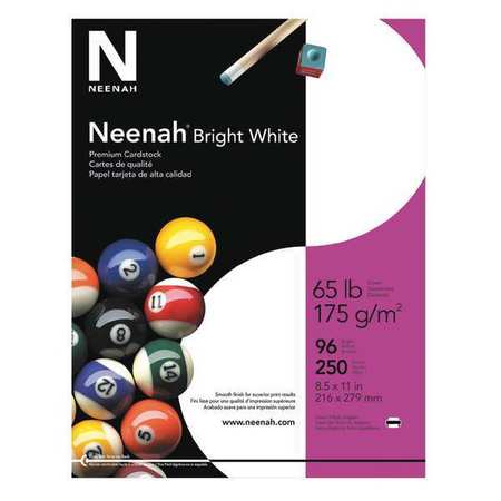 Neenah Paper BrightWhiteCardtock, 65lbs, 8.5x11, PK250 91904