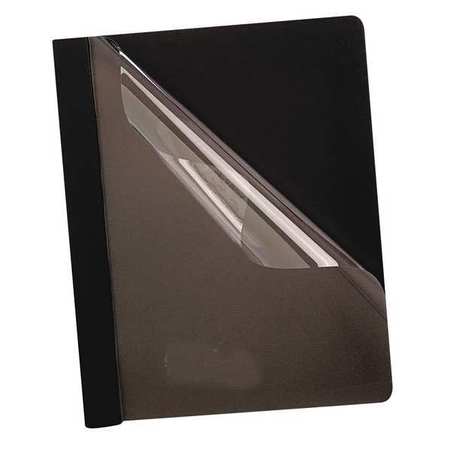 Oxford Clear Front Report Cover 8-1/2 x 11", Black, 3 Fasteners, Pk25 58806