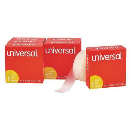 UNIVERSAL Invisible Tape, 0.75 x 1000 in, Clear, PK6 UNV83410