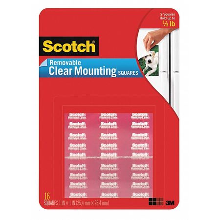 SCOTCH Removable Clear Mounting Squares, PK35 859