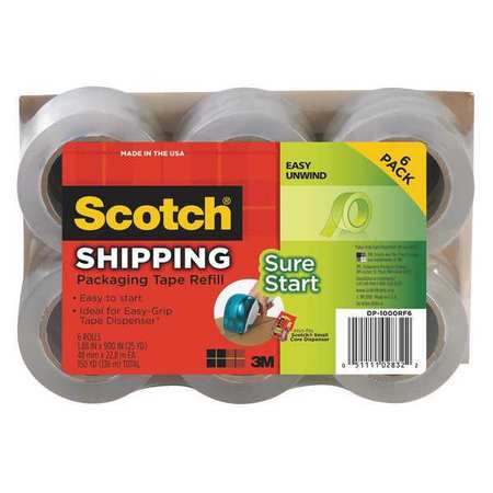Scotch Packaging Tape, 1.88 s x 900 in., PK6 DP-1000RF6