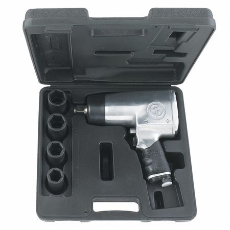 CHICAGO PNEUMATIC Kit - 3/4 Inch Air Impact Wrench, Max Torque Reverse Output 1000 ft. lbf, 4200 RPM, Pin Clutch CP772HK