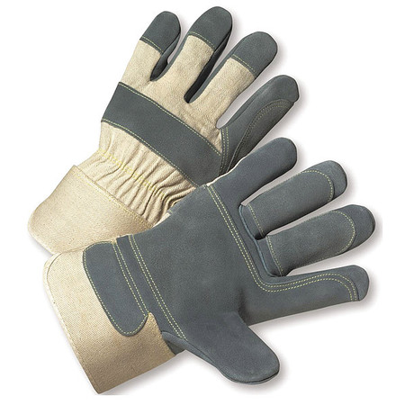 WEST CHESTER PROTECTIVE GEAR Leather Palm Gloves, White, Unlined, S, PK12 500DP-AA/S