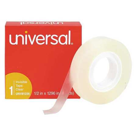 UNIVERSAL Invisible Tape, 1/2"x1296", 1" Core, PK12 UNV81236