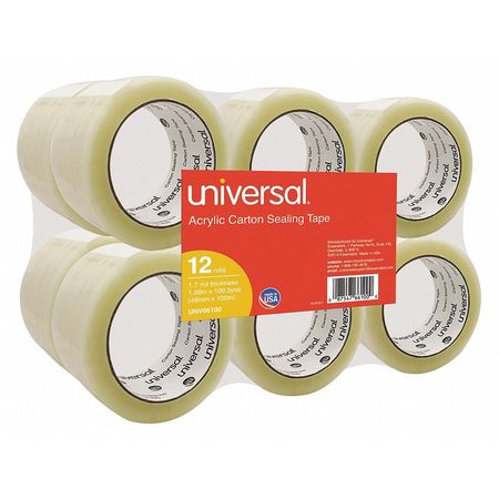 Universal One Acrylic Box Sealing Tape, 48mmx100m, PK12 UNV66100