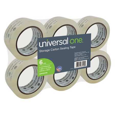 UNIVERSAL ONE HD Box Sealing Tape, Clear, 48mmx50m, PK6 UNV33100