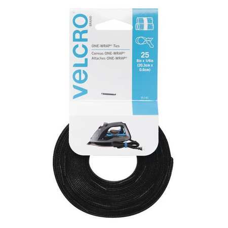 VELCRO BRAND 1/4" x 8" L Reusable Self Gripping Cable Tie PK 25 91141