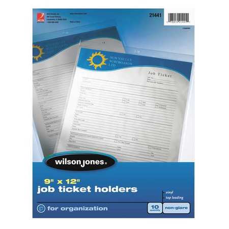 Wilson Jones Job Ticket Holder 9 x 12", Non-Glare Finish, PK10 21441