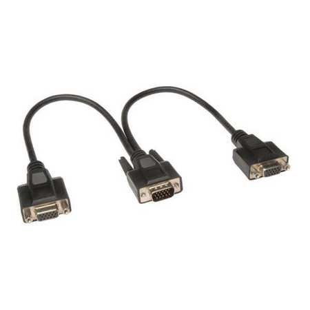 TRIPP LITE VGA Cable, Hi Res, HD15 M, 2xHD15 F, 1ft P516-001-HR