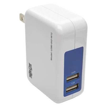 Tripp Lite USB Charger, Wall Plug, 5V, 3.4A/17W, 2 port U280-002-W12