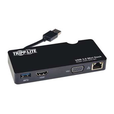 TRIPP LITE USB 3.0 Dock, Mini, HDMI, VGA, Ethernet U342-SHG-001