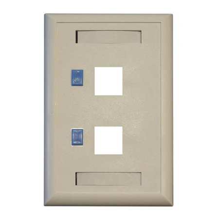 TRIPP LITE Keystone Face Plate, 2-Port Dual Outlet N042-001-WH