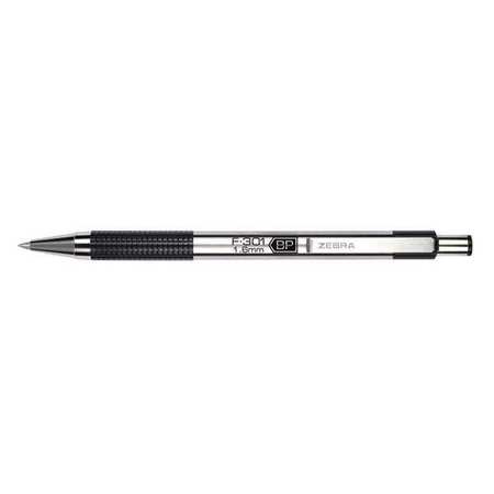 ZEBRA PEN F-301 Ballpoint Pen, Black, Bold, PK12 27310