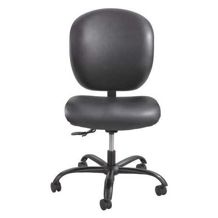 Safco Plastic Big and Tall Chair, 17-1/2", No Arms, Black 3391BV