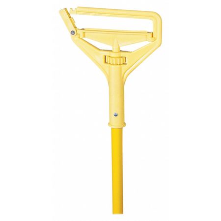 Zoro 60" Quick Change Plastic Mop, Yellow, 60 in., Quick Change Metal Handle, Yellow, Metal G4151345