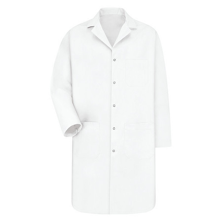 RED KAP Mens White Lab Coat W/ Grippers KP18WH RG 4XL