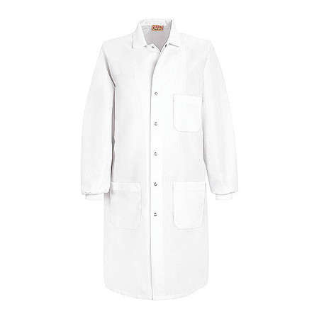 RED KAP Unisex White 80/20 Lab Coat W/Knit KP70WH RG XL