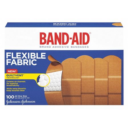Band-Aid Bandages, 1" W, Fabric, PK100 4444