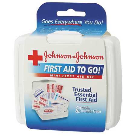 Johnson & Johnson Red Cross First Aid Kit, 12 Pieces, Plastic Case 8295