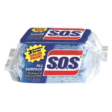 S.O.S. Sponge Scrubber, SOS, Blue, PK24 91028