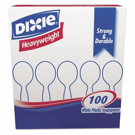 Dixie Disposable Soup Spoon, Plastic, Heavy Weight, PK100 SH207