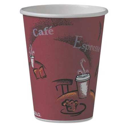 Solo Bistro Hot Cup 12 oz. Maroon, Pk50 412SIN-0041