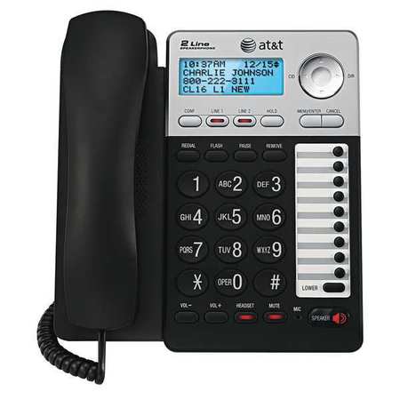 At&T Corded Phone System w/Caller ID, Black ML17929